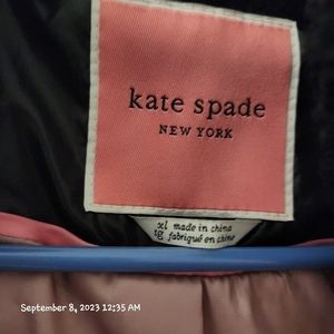 Kate Spade women's black hooded faux quilted jacket